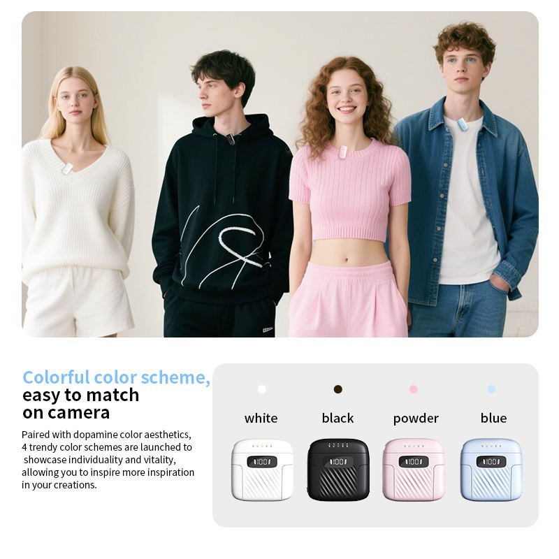Mini wireless microphone by ZAMORA MART, compact microphone with wireless design, suitable for recording and broadcasting.