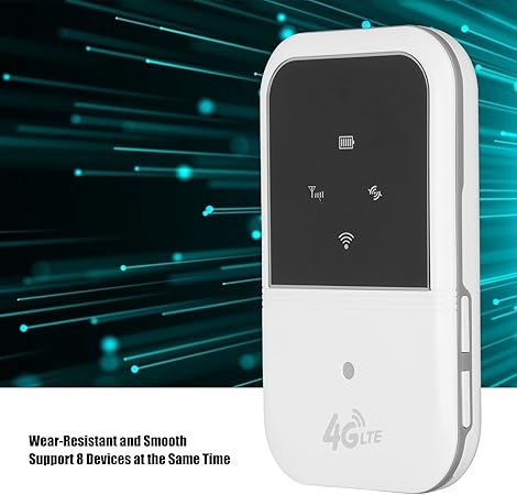 ZAMORA MART portable 4G/5G LTE mobile WiFi device showing screen and antenna for internet connectivity on the go.