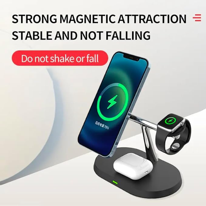 ZAMORA MART wireless charging dock with multiple ports and sleek design for easy device charging.