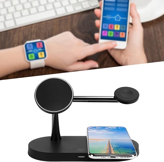 Multifunctional ZAMORA MART wireless charging dock with multiple charging ports and sleek design for easy device charging.