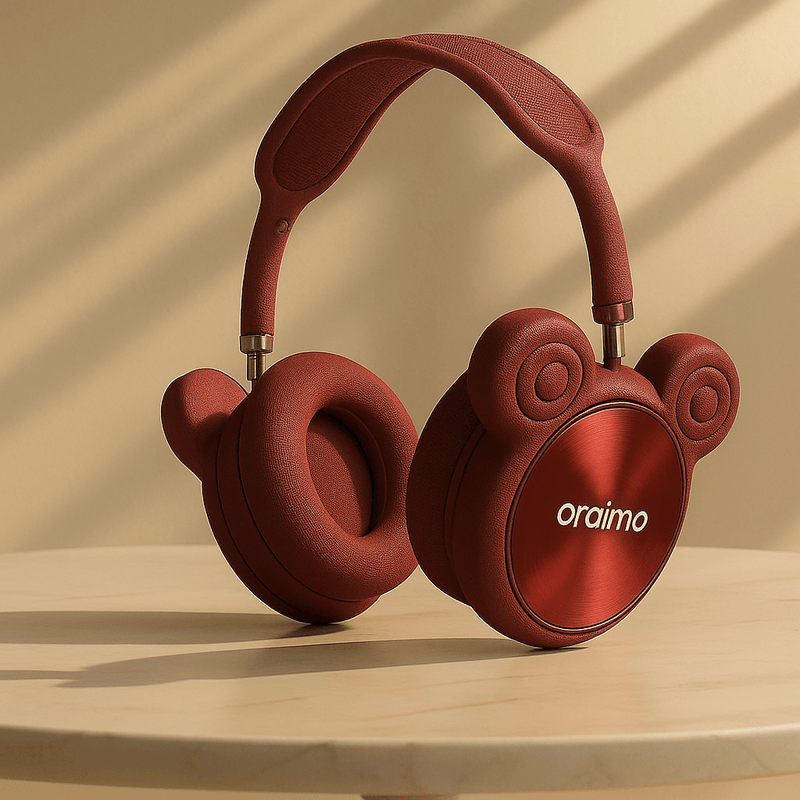 Oraimo wireless headset from ZAMORA MART, featuring over-ear design with cushioned ear cups and adjustable headband for comfort.