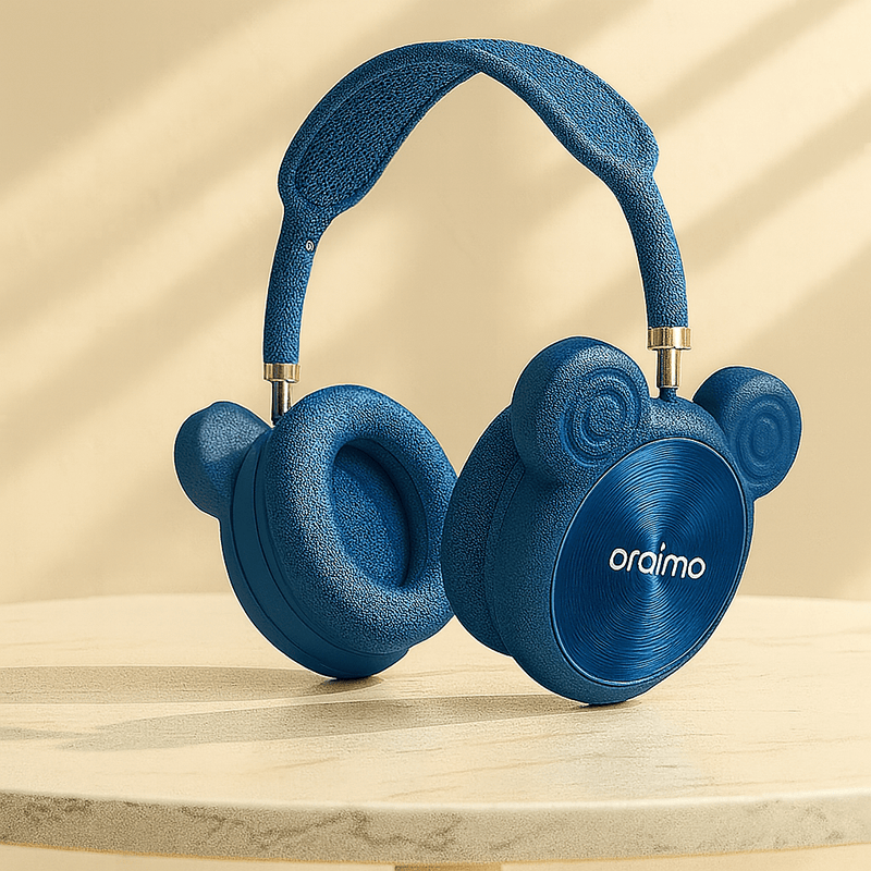 Oraimo wireless headset by ZAMORA MART with cushioned ear cups and adjustable headband for comfortable listening.