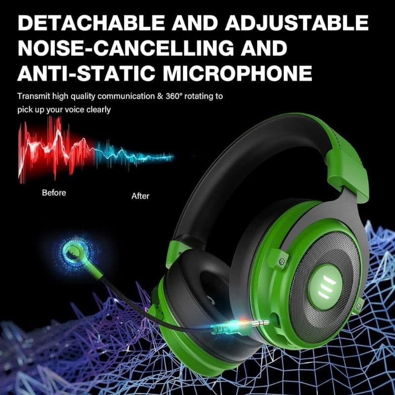 ZAMORA MART Pro 2-in-1 gaming headset with adjustable headband, over-ear design, and built-in microphone for gamers.