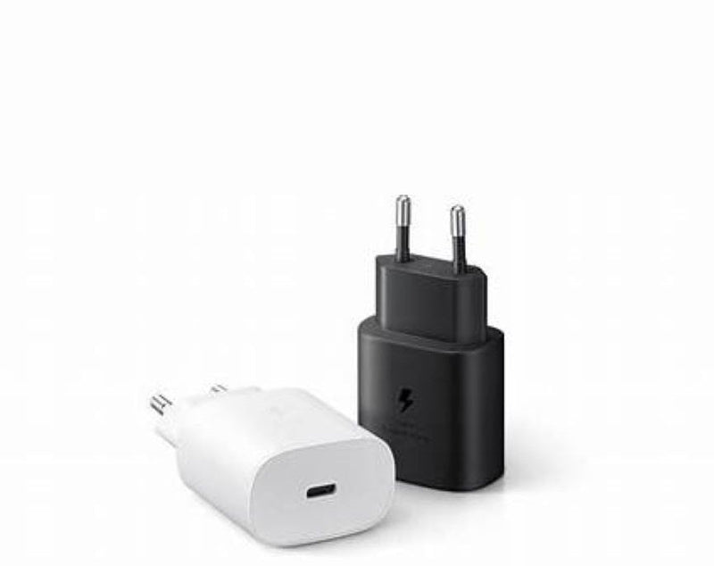 Samsung 25W power adapter by ZAMORA MART, compact charger with USB-C port for fast device charging.