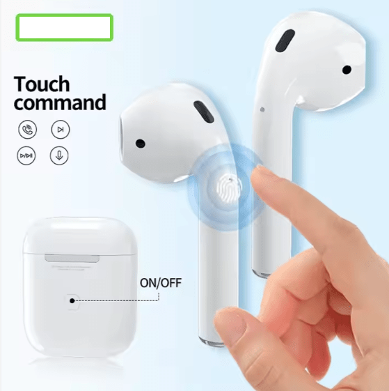 ZAMORA MART Smart LED Display Earbuds showing their sleek design and LED display feature in black with ear tips.