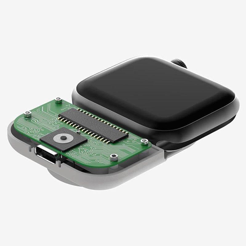 ZAMORA MART smartwatch power bank with built-in charging port and digital display, designed to charge wearable devices on the go.