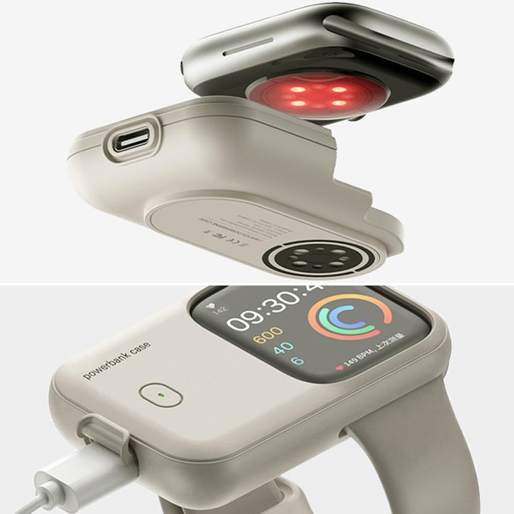 ZAMORA MART smart watch power bank with digital display, compact design, and charging port for portable device charging.
