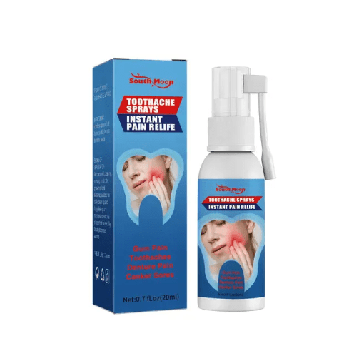 ZAMORA MART Toothache Spray bottle with white and orange packaging, designed to temporarily relieve toothache pain.