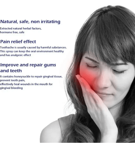 ZAMORA MART South Moon Toothache Spray bottle with nozzle, designed for quick relief from toothache pain.
