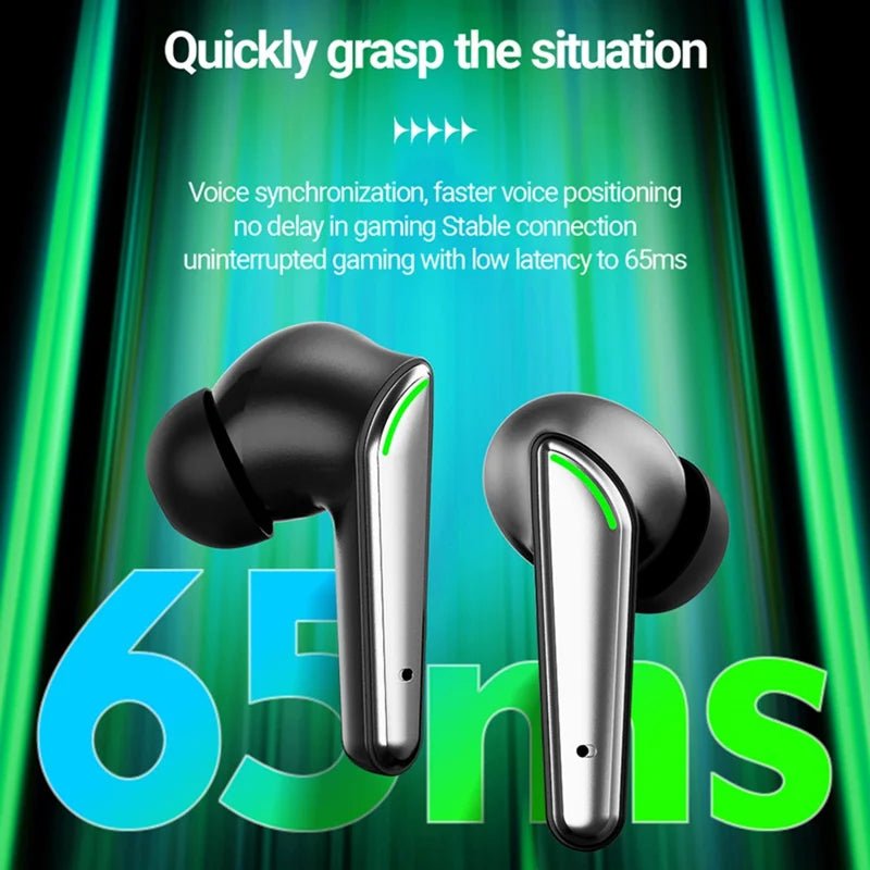ZAMORA MART TWS wireless gaming headset with over-ear design, adjustable headband, and built-in microphone for immersive gaming audio.