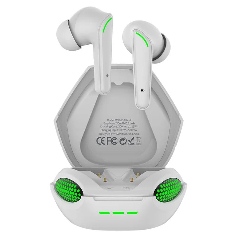 ZAMORA MART TWS wireless gaming headset with over-ear design, built-in microphone, and ergonomic ear cushions for immersive gaming.
