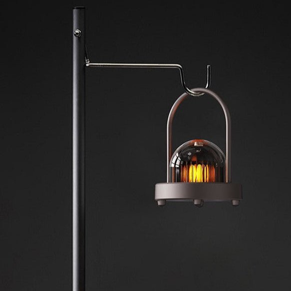 White ZAMORA MART camping lamp emitting ambient white noise for outdoor lighting and relaxation.