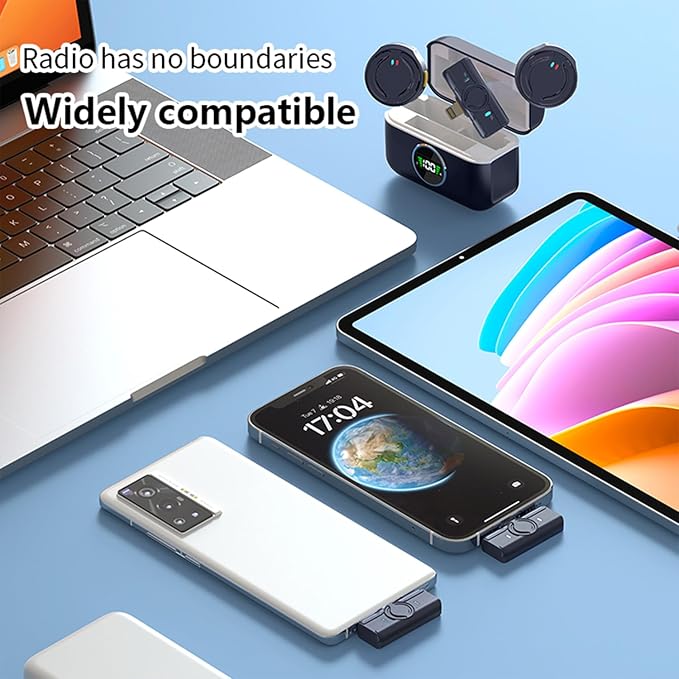 Wireless ZAMORA MART microphone with charging cabin, compact design, and built-in microphone for clear sound.