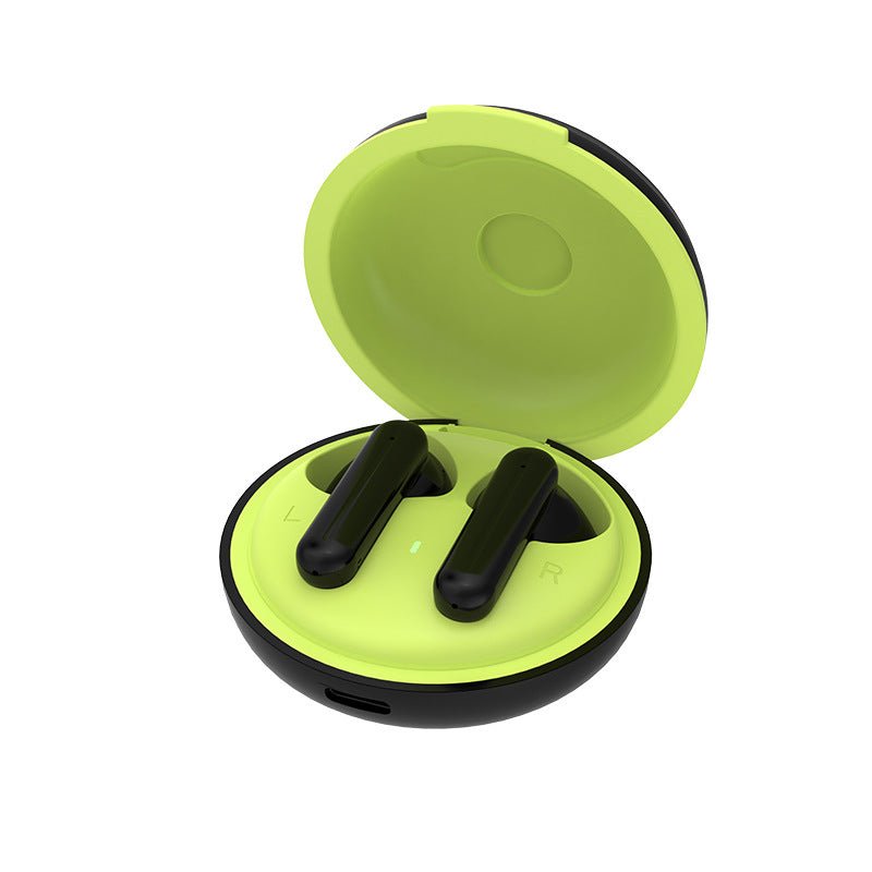 ZAMORA MART true wireless earphones with compact design and in-ear fit, black color, and charging case.